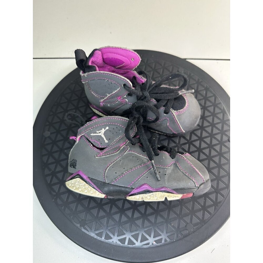 Nike Air Jordan 7 Retro 30th Toddler Shoes Size 7C Dark Gray Fuchsia 705418-016